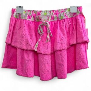 LoveShackFancy Hurley Womens Neon Pink EyeletMini Skirt Size S NWT Barbiecore NY